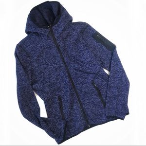 Stoic Blue & Black Fleeced Hoodie Zip Jacket M